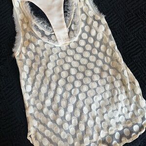 Elegant Cream Polka Dot Women's Top